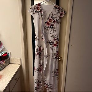 SHEIN V Neckline Wrap Around Floral Dress